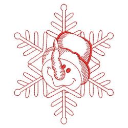 Redwork Snowflake Snowman 09(Sm) machine embroidery designs