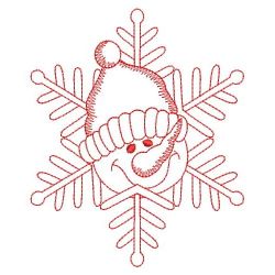Redwork Snowflake Snowman 10(Lg)