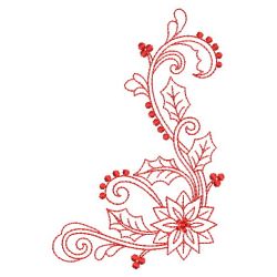 Redwork Heirloom Poinsettia 01(Md) machine embroidery designs