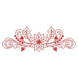 Redwork Heirloom Poinsettia 02(Sm)