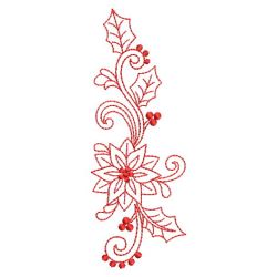 Redwork Heirloom Poinsettia 03(Md) machine embroidery designs