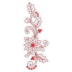 Redwork Heirloom Poinsettia 03(Lg)