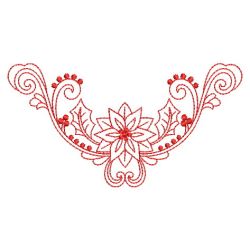 Redwork Heirloom Poinsettia 04(Lg) machine embroidery designs