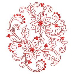 Redwork Heirloom Poinsettia 05(Md) machine embroidery designs