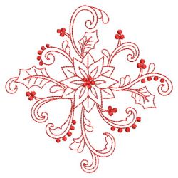 Redwork Heirloom Poinsettia 06(Sm) machine embroidery designs