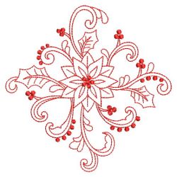 Redwork Heirloom Poinsettia 06(Lg)