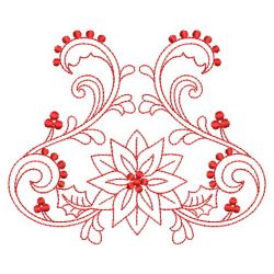 Redwork Heirloom Poinsettia 09(Lg) machine embroidery designs