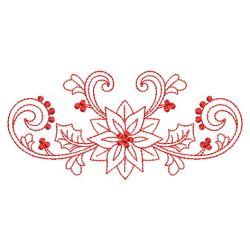 Redwork Heirloom Poinsettia 10(Sm) machine embroidery designs