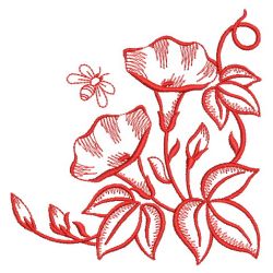 Redwork Morning Glory 2 02(Md) machine embroidery designs