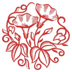 Redwork Morning Glory 2 06(Md) machine embroidery designs