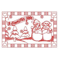Redwork Let it Snow 03(Md) machine embroidery designs