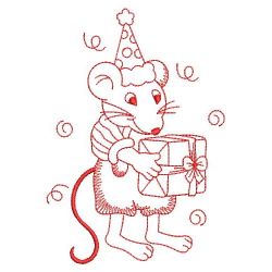Redwork Holiday Mice 05(Lg)