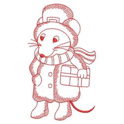 Redwork Holiday Mice 07(Lg) machine embroidery designs