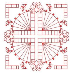 Redwork Enticement Quilt 01(Md) machine embroidery designs