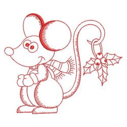 Redwork Christmas Mice(Lg) machine embroidery designs