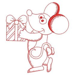 Redwork Christmas Mice 04(Sm)