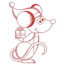 Redwork Christmas Mice 08(Md) machine embroidery designs