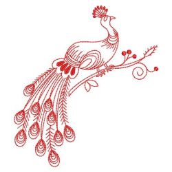 Redwork Peacock 01(Md) machine embroidery designs