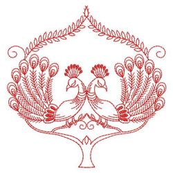 Redwork Peacock 03(Sm) machine embroidery designs