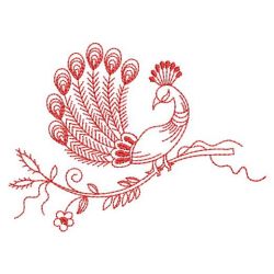 Redwork Peacock 04(Lg) machine embroidery designs