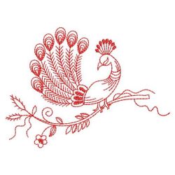 Redwork Peacock 04(Sm) machine embroidery designs