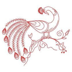 Redwork Peacock 06(Md) machine embroidery designs