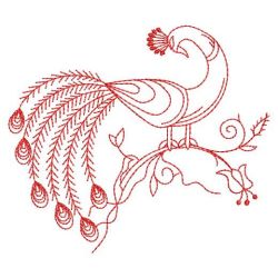 Redwork Peacock 06(Sm) machine embroidery designs