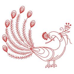 Redwork Peacock 07(Md) machine embroidery designs