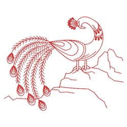 Redwork Peacock 08(Lg) machine embroidery designs