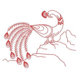 Redwork Peacock 08(Sm) machine embroidery designs