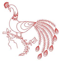 Redwork Peacock 09(Md) machine embroidery designs