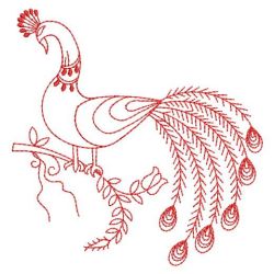 Redwork Peacock 09(Sm) machine embroidery designs