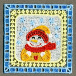 Christmas Snowman Doily 04 machine embroidery designs
