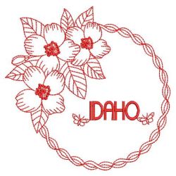 Redwork Unite States Flowers 02 02(Md) machine embroidery designs