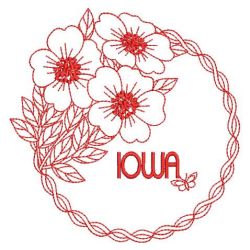 Redwork Unite States Flowers 02 05(Lg) machine embroidery designs