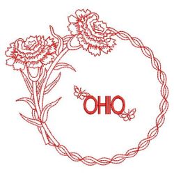 Redwork Unite States Flowers 04 05(Lg) machine embroidery designs