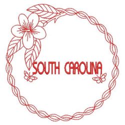 Redwork Unite States Flowers 04 10(Md) machine embroidery designs