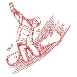 Redwork Skiers 09(Lg) machine embroidery designs