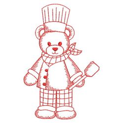 Redwork Chef Teddy Bear(Md) machine embroidery designs