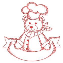 Redwork Chef Teddy Bear 06(Md)