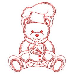Redwork Chef Teddy Bear 10(Sm)