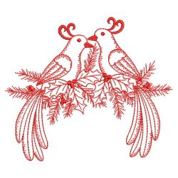 Red Work Christmas Bird 02(Lg)