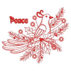 Red Work Christmas Bird 07(Md) machine embroidery designs