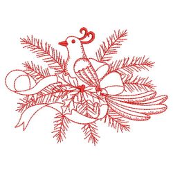 Red Work Christmas Bird 08(Sm) machine embroidery designs