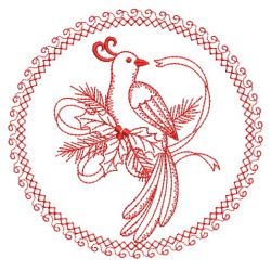 Red Work Christmas Bird 09(Lg)