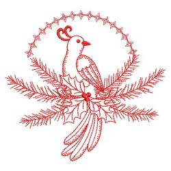 Red Work Christmas Bird 10(Lg)