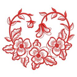 Redwork Heirloom Pansy 06(Lg)