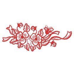 Redwork Heirloom Pansy 08(Lg)