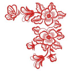 Redwork Heirloom Pansy 09(Lg)