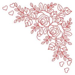 Redwork Rose Corners 2 02(Lg) machine embroidery designs